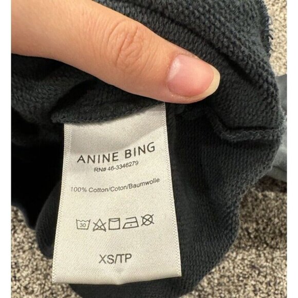 anine bing city love slogan print cotton jersey sweatshirt XS - Picture 7 of 9